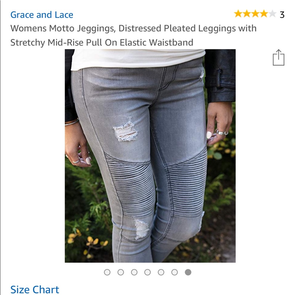 Grace and Lace Gray Motto Jeggings